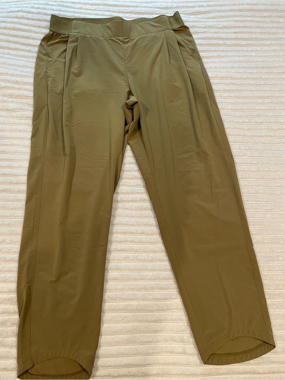 W Olive Green Stretch Casual Pants